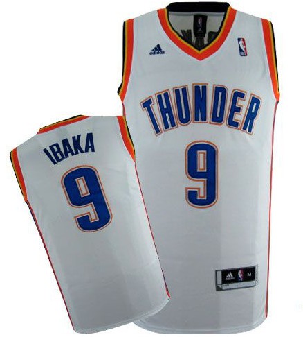  NBA Oklahoma City Thunder 9 Serge Ibaka New Revolution 30 Swingman Home White Jersey